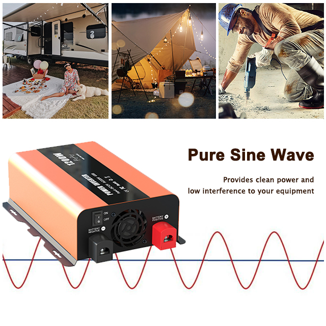 纯正弦波 电源逆变器 300W 12V 至 110V/220V DC 至 交流 车载适配器逆变器带 USB 端口和 交流 插座
